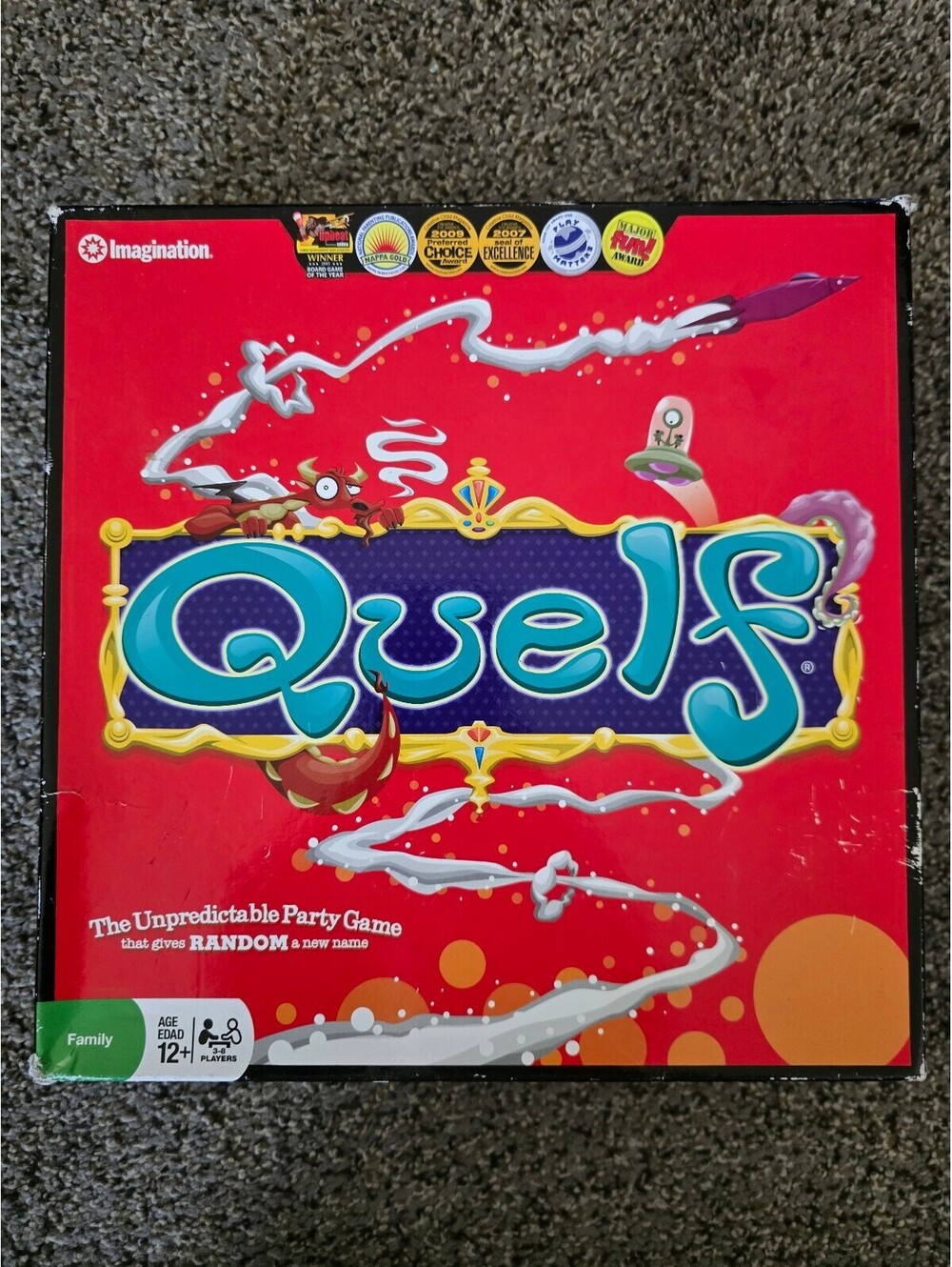 Quelf Board Game Hilarious Party Game Family Friends Trivia Challenges Complete